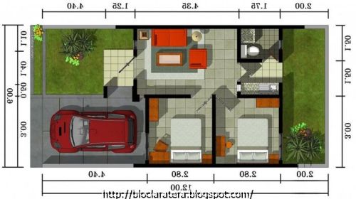 Denah Rumah Minimalis 1 Lantai Type 36 Terbaru